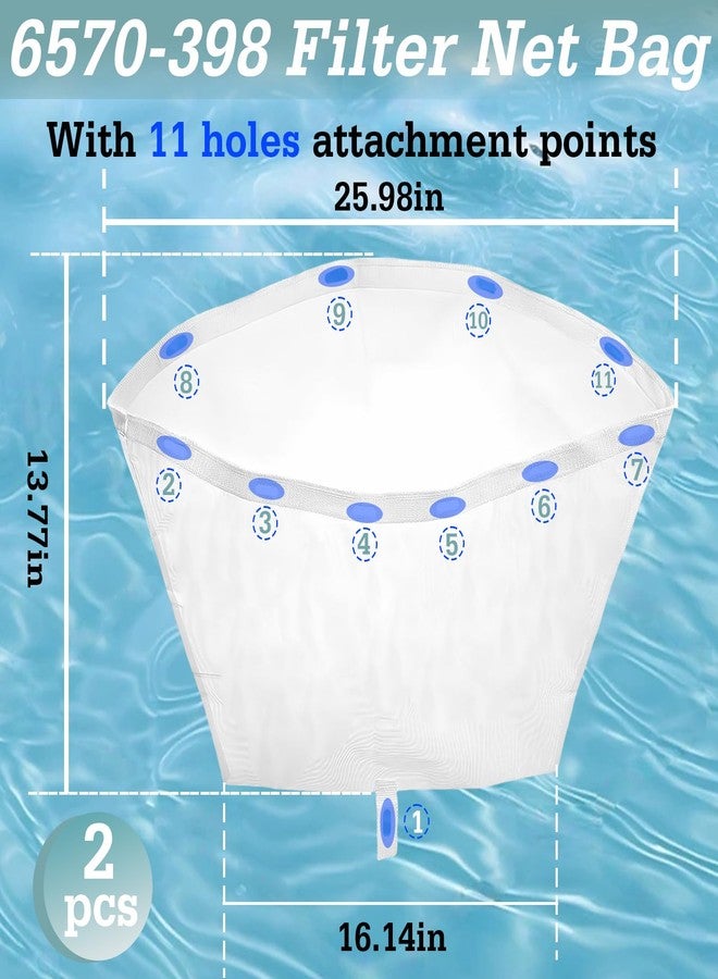 Stitokg 2 Pack 6570-398 Filter Net Bag - Compatible with Jacuzzi 2014+ J-300, 2012+ J-400, 2015+ J-500 Series Hot Tubs, Mesh Skimmer/Debris Attachment Bag with 11 Clip Holes - Image 2